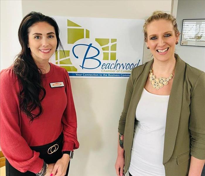 female SERVPRO employee with female Beachwood Chamber Executive Director